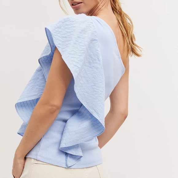 Ruffled One Shoulder Top - Picture 2 of 9